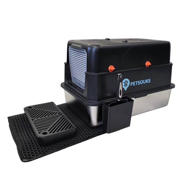PetSouks Stainless Steel Cat Litter Box — Complete Setup